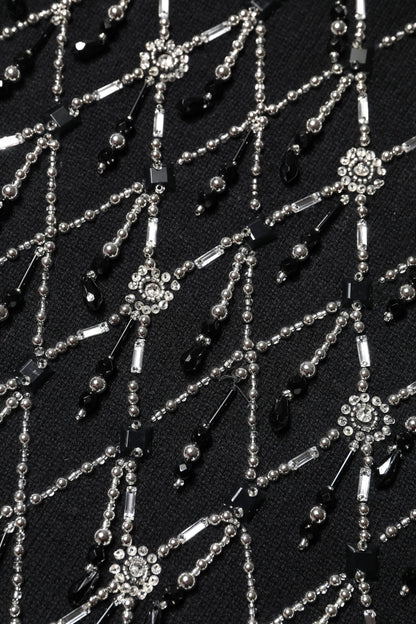Dolce &amp; Gabbana Top a maniche lunghe in cashmere nero decorato