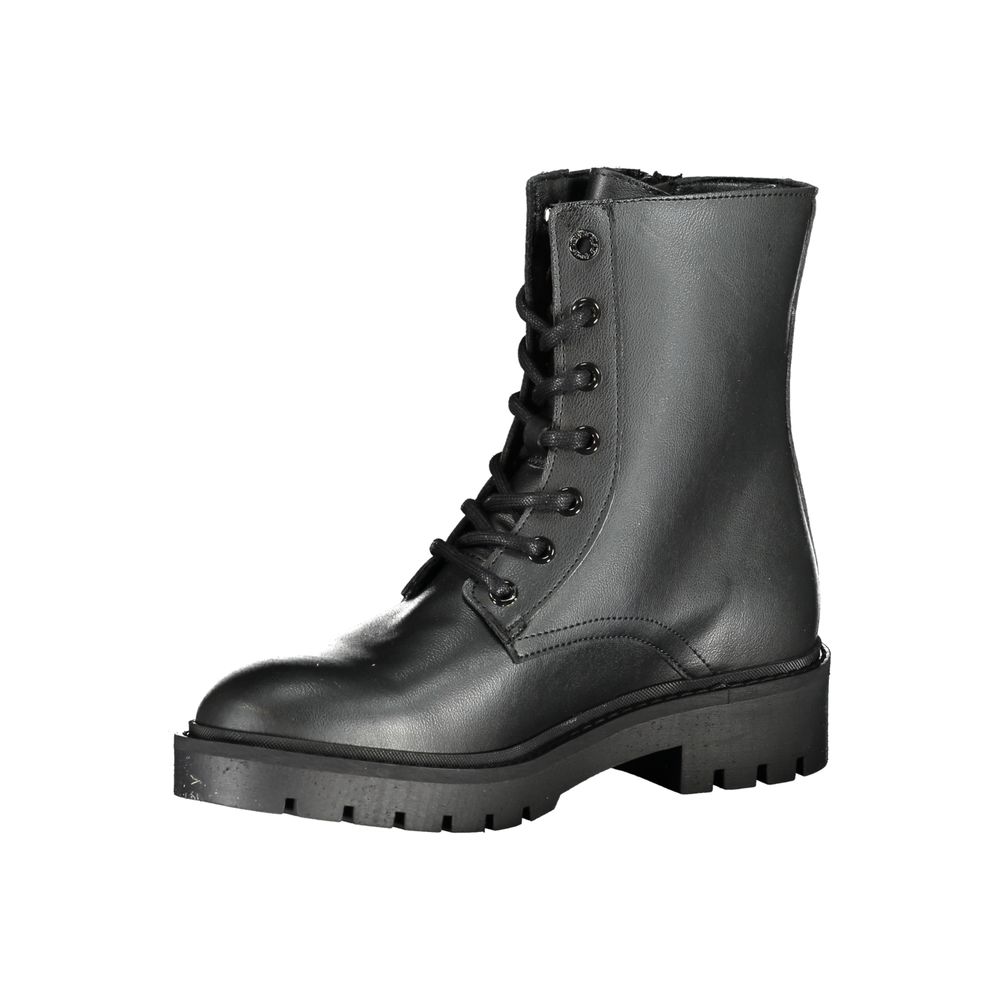 Calvin Klein Black Polyurethane Women Ankle Boot
