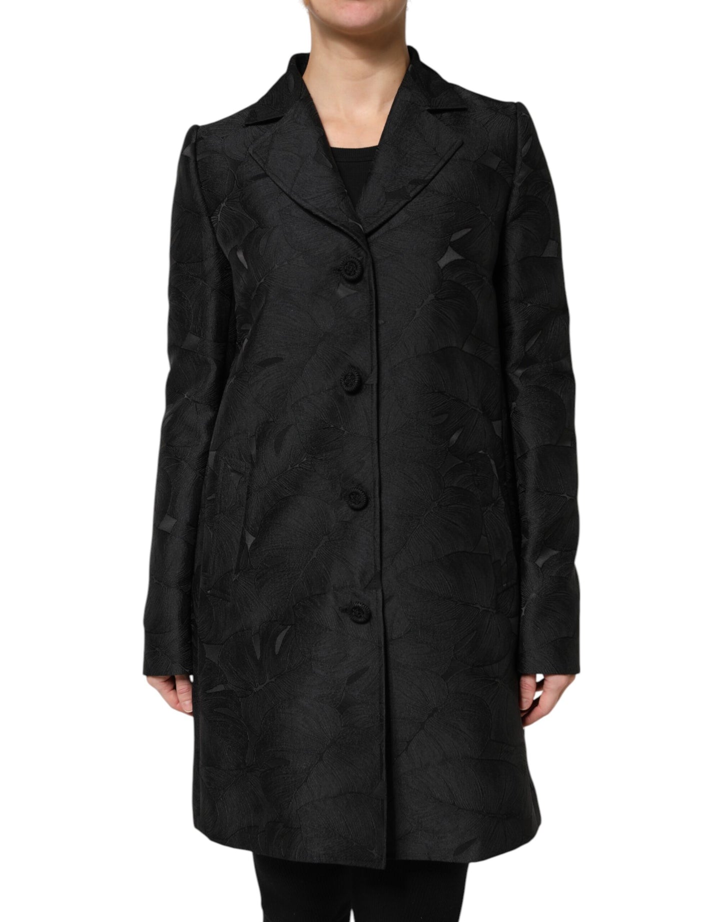 Giacca trench monopetto nera Dolce & Gabbana
