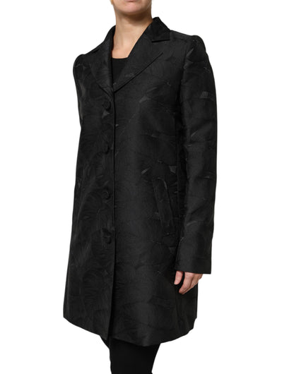 Giacca trench monopetto nera Dolce & Gabbana