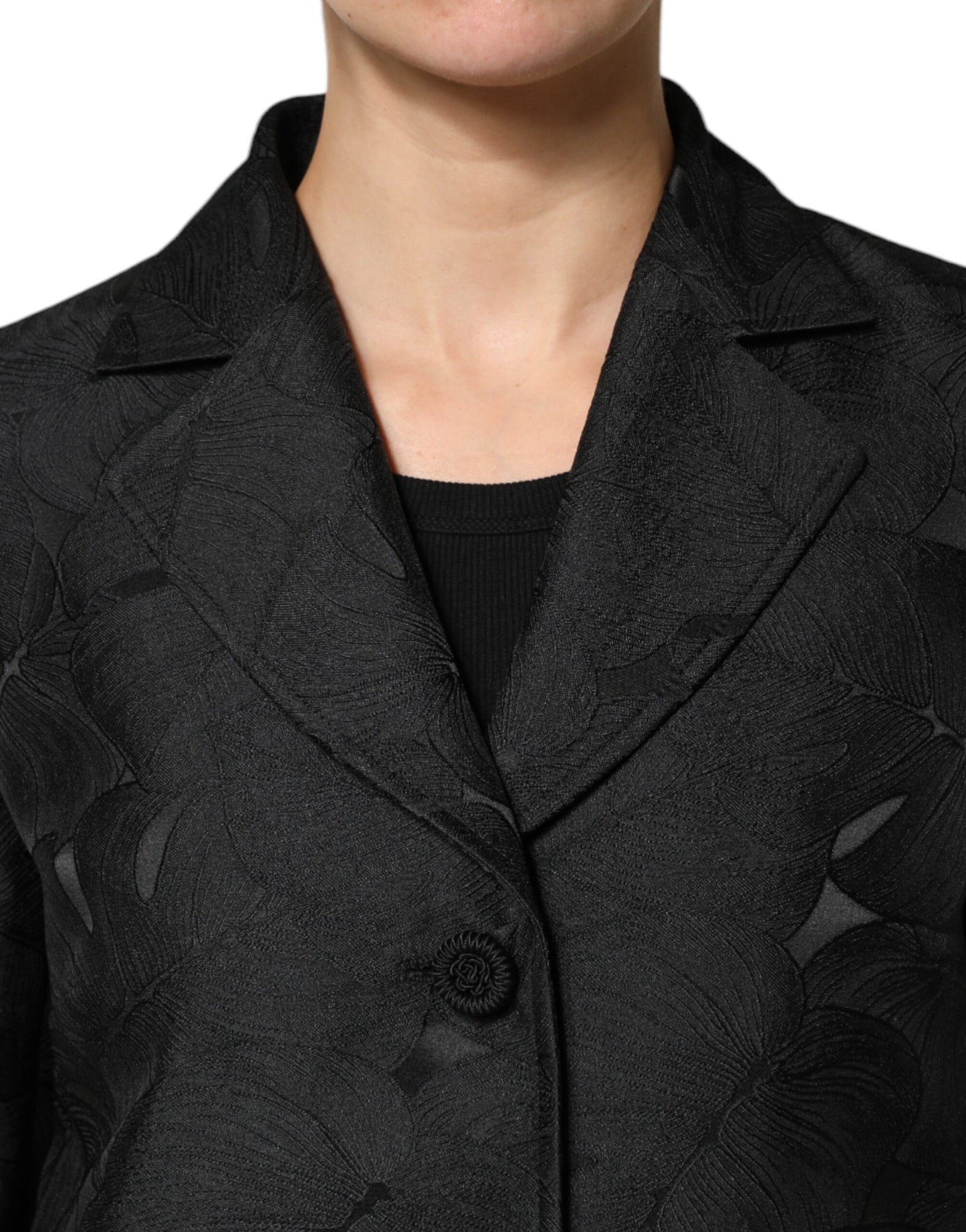 Giacca trench monopetto nera Dolce & Gabbana