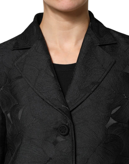 Giacca trench monopetto nera Dolce & Gabbana