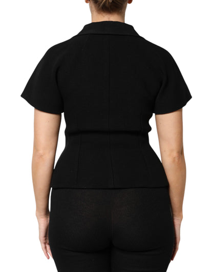 Giacca doppiopetto in lana nera Dolce &amp; Gabbana