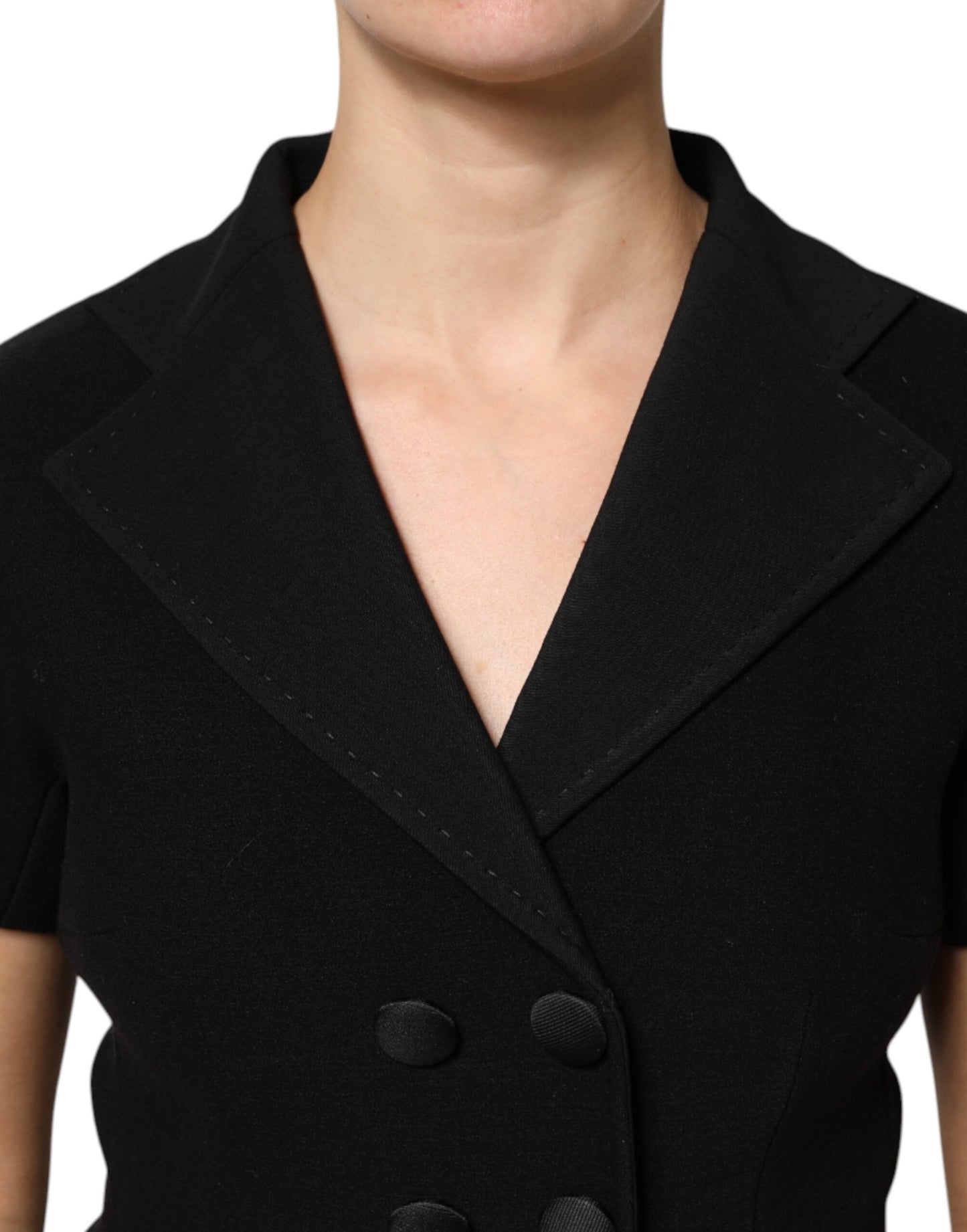 Giacca doppiopetto in lana nera Dolce &amp; Gabbana