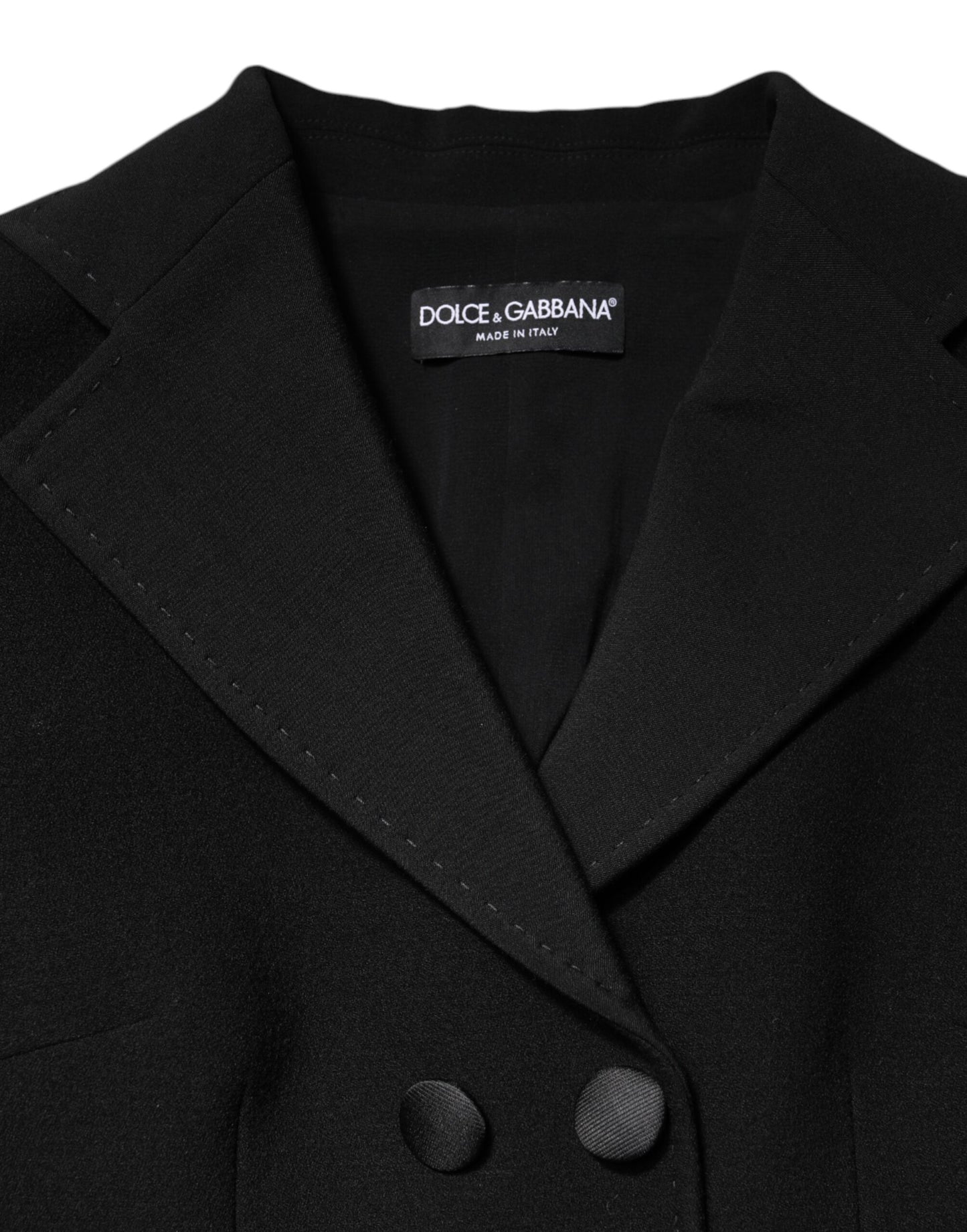 Giacca doppiopetto in lana nera Dolce &amp; Gabbana