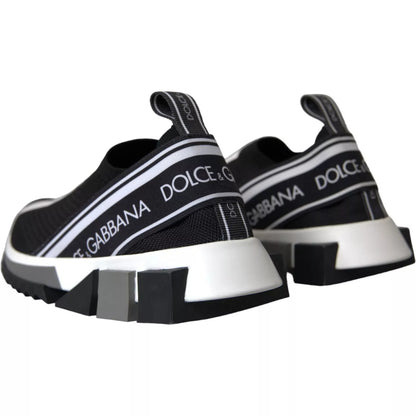 Dolce &amp; Gabbana Scarpe da ginnastica Sorrento nere e bianche slip-on
