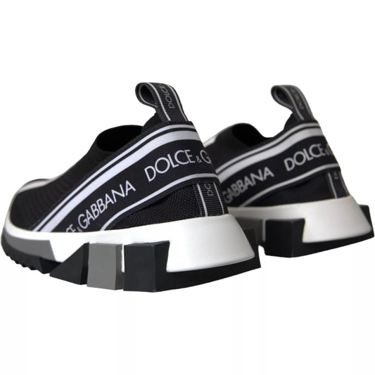 Dolce &amp; Gabbana Scarpe da ginnastica Sorrento nere e bianche slip-on