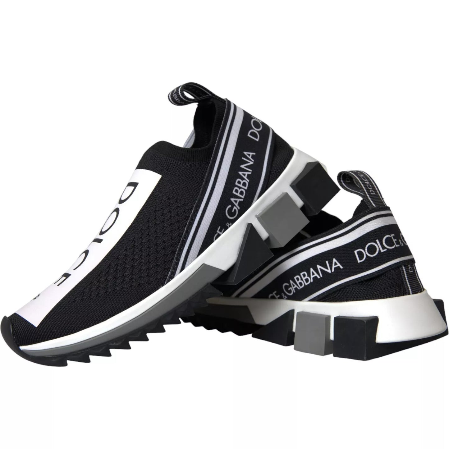 Dolce &amp; Gabbana Scarpe da ginnastica Sorrento nere e bianche slip-on