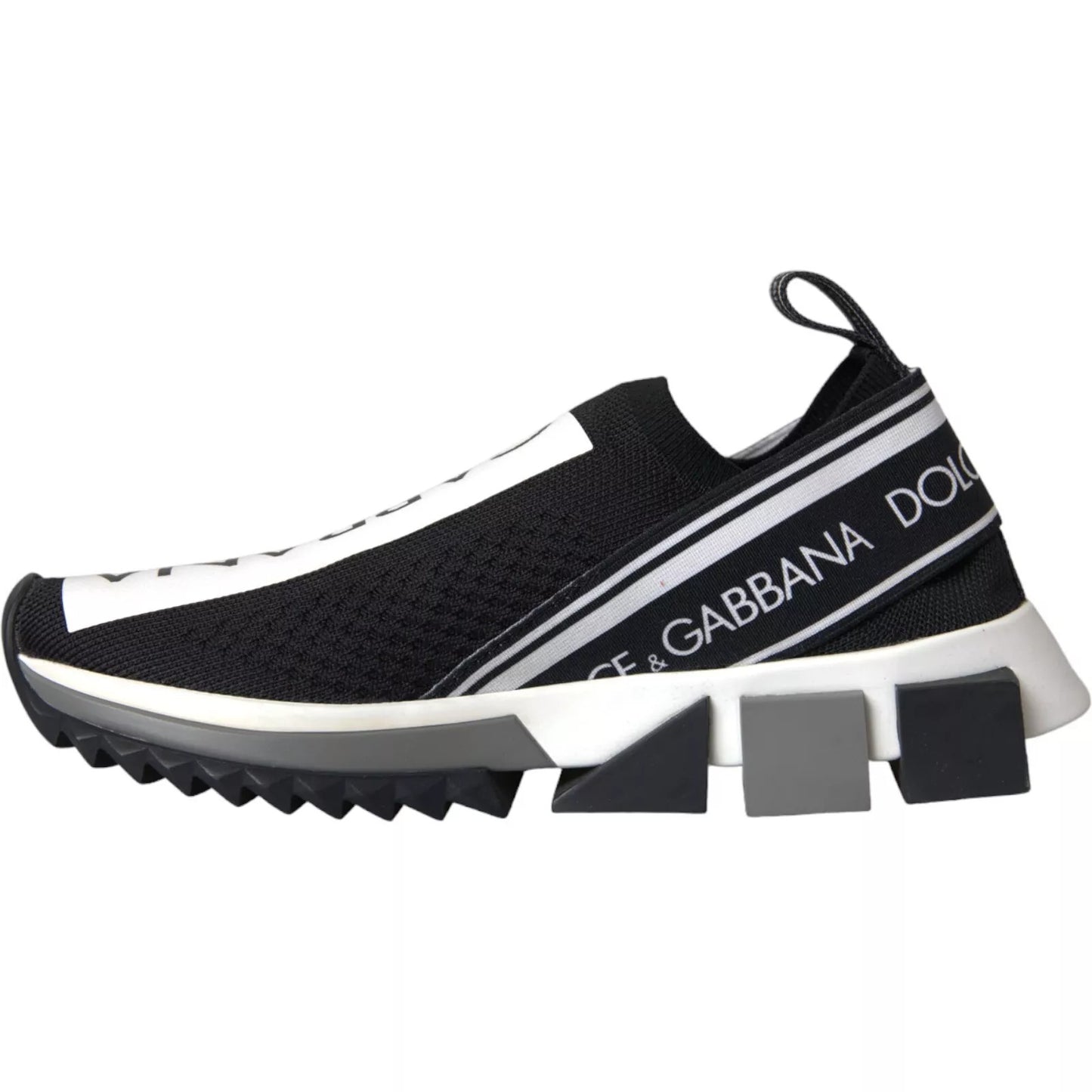 Dolce &amp; Gabbana Scarpe da ginnastica Sorrento nere e bianche slip-on