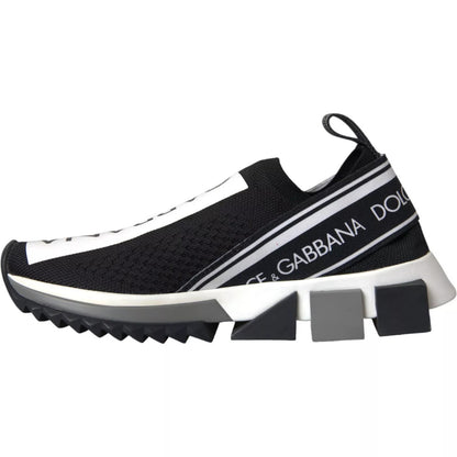 Dolce &amp; Gabbana Scarpe da ginnastica Sorrento nere e bianche slip-on