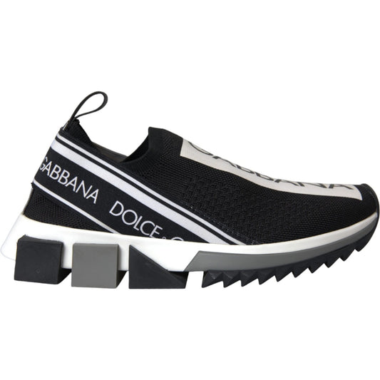 Dolce &amp; Gabbana Scarpe da ginnastica Sorrento nere e bianche slip-on