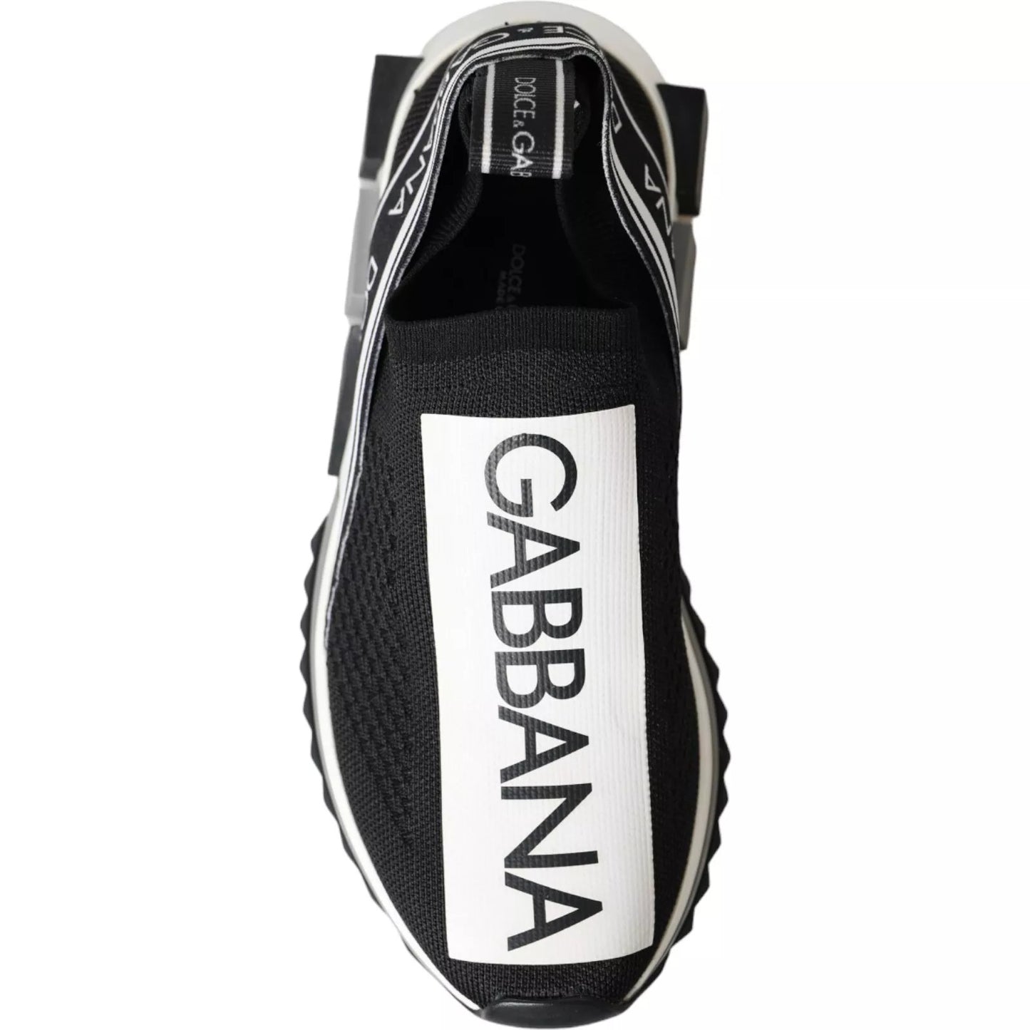 Dolce &amp; Gabbana Scarpe da ginnastica Sorrento nere e bianche slip-on