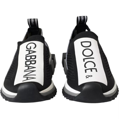 Dolce &amp; Gabbana Scarpe da ginnastica Sorrento nere e bianche slip-on