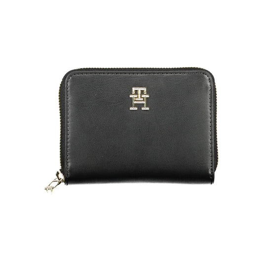 Portafoglio da donna Tommy Hilfiger in poliuretano nero