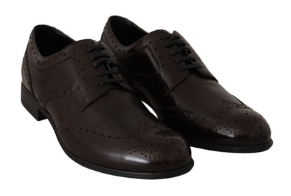 Scarpe Oxford con punta a coda di rondine Dolce &amp; Gabbana in pelle marrone Broques