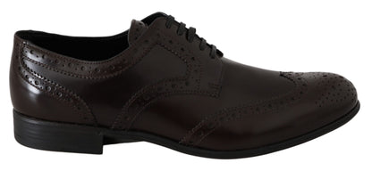 Scarpe Oxford con punta a coda di rondine Dolce &amp; Gabbana in pelle marrone Broques
