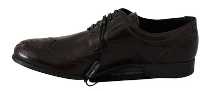 Scarpe Oxford con punta a coda di rondine Dolce &amp; Gabbana in pelle marrone Broques