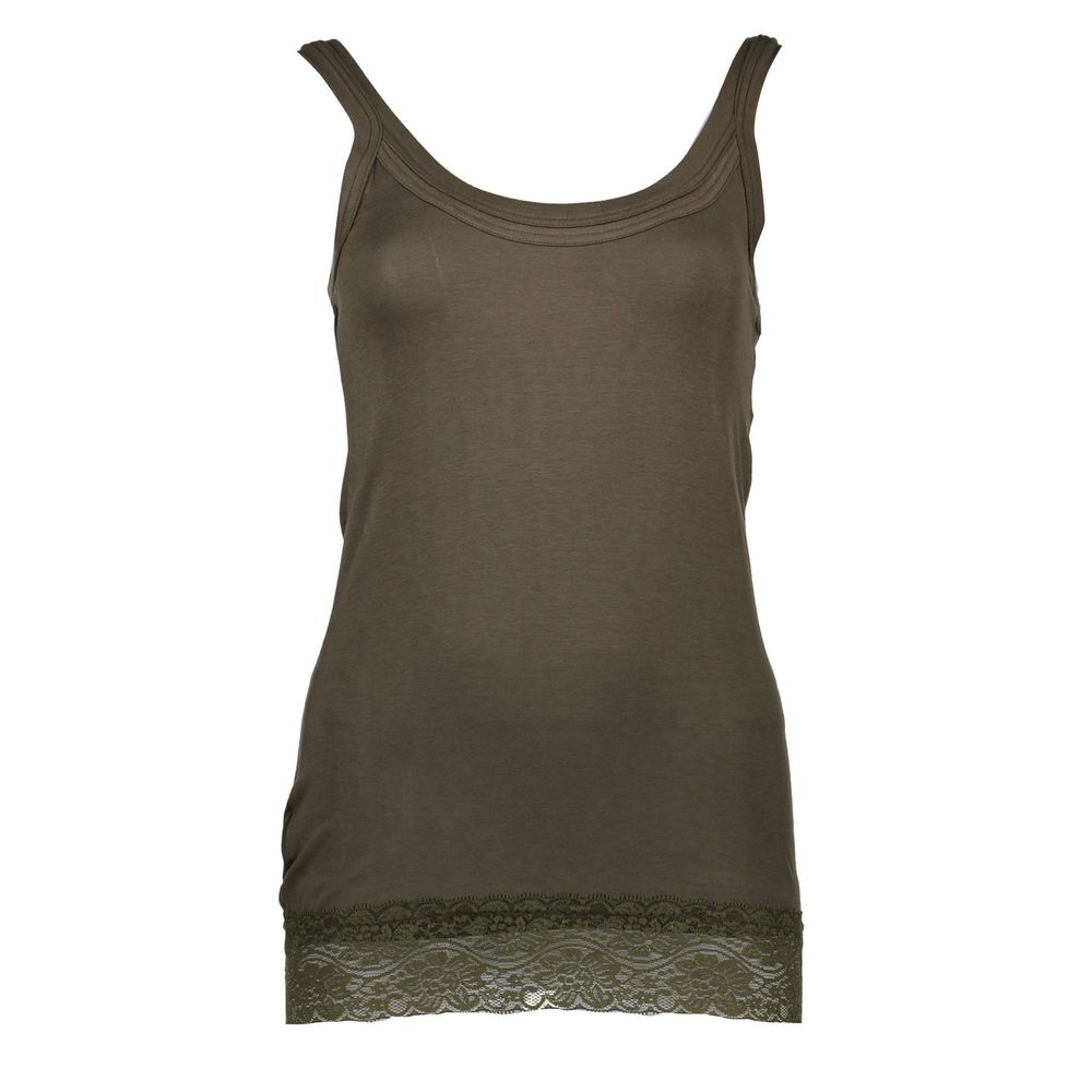 T-shirt da donna in cotone verde Silvian Heach