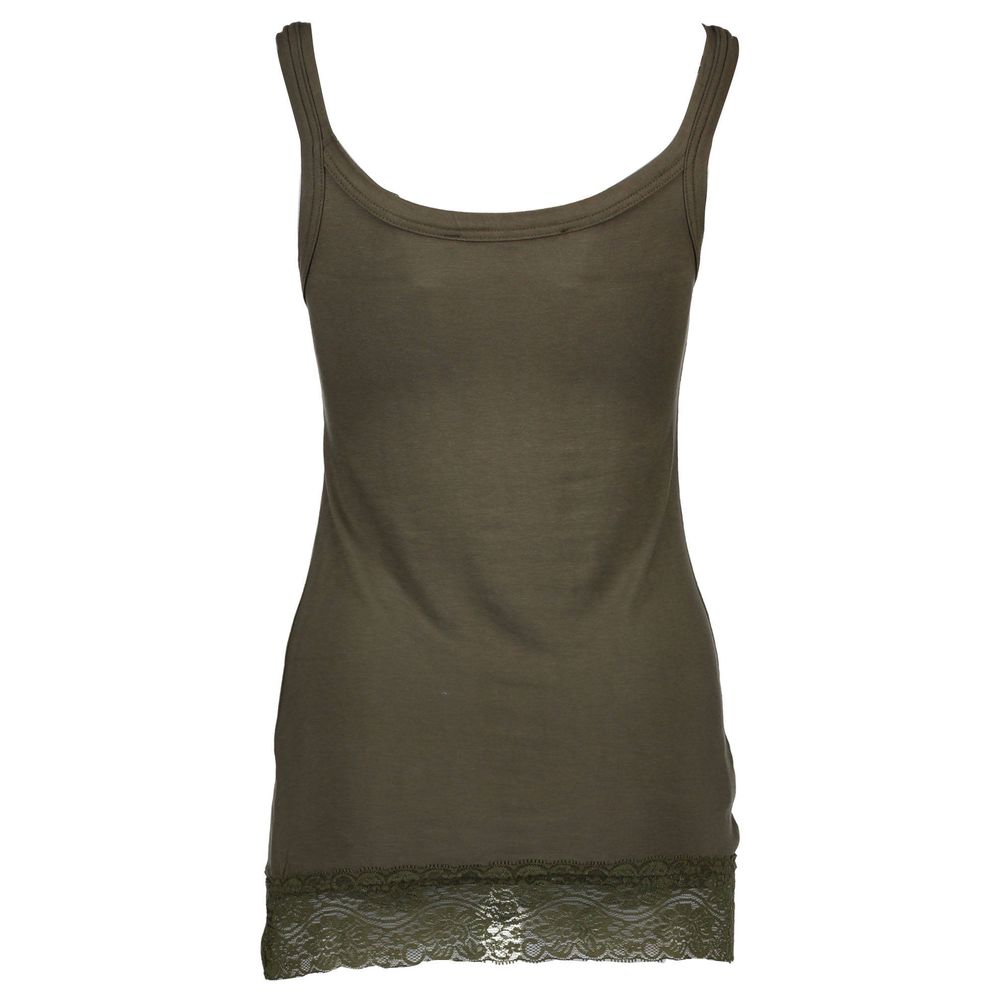 T-shirt da donna in cotone verde Silvian Heach