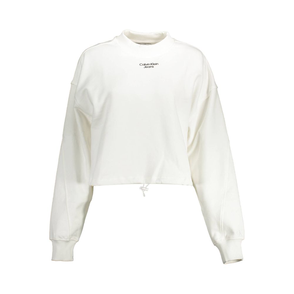 Felpa da donna in cotone bianco Calvin Klein