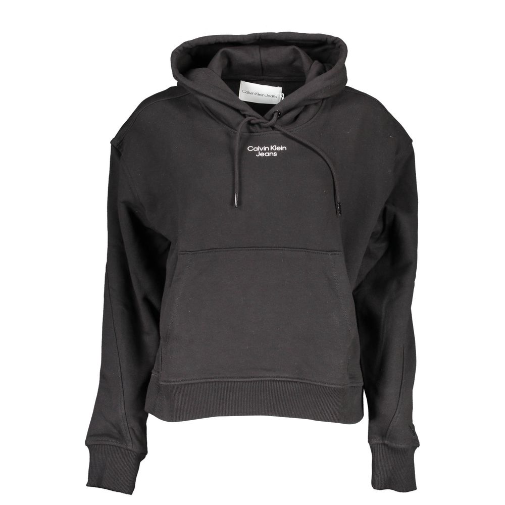 Felpa da donna in cotone nero Calvin Klein