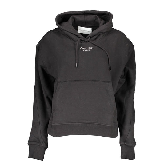 Felpa da donna in cotone nero Calvin Klein