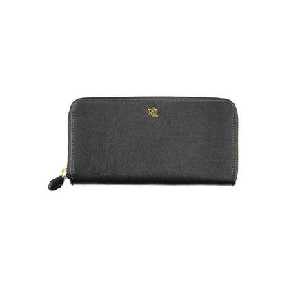 Portafoglio da donna in pelle nera Ralph Lauren