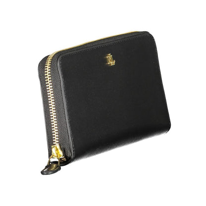 Portafoglio da donna in pelle nera Ralph Lauren