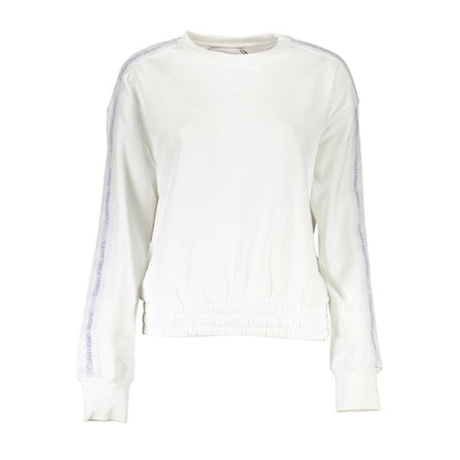 Felpa da donna in cotone bianco Calvin Klein