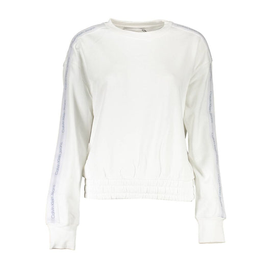 Felpa da donna in cotone bianco Calvin Klein