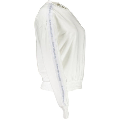 Felpa da donna in cotone bianco Calvin Klein