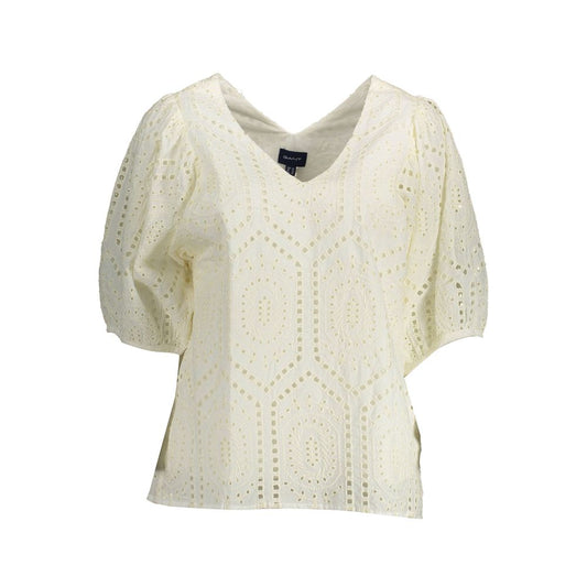T-shirt da donna in cotone bianco Gant