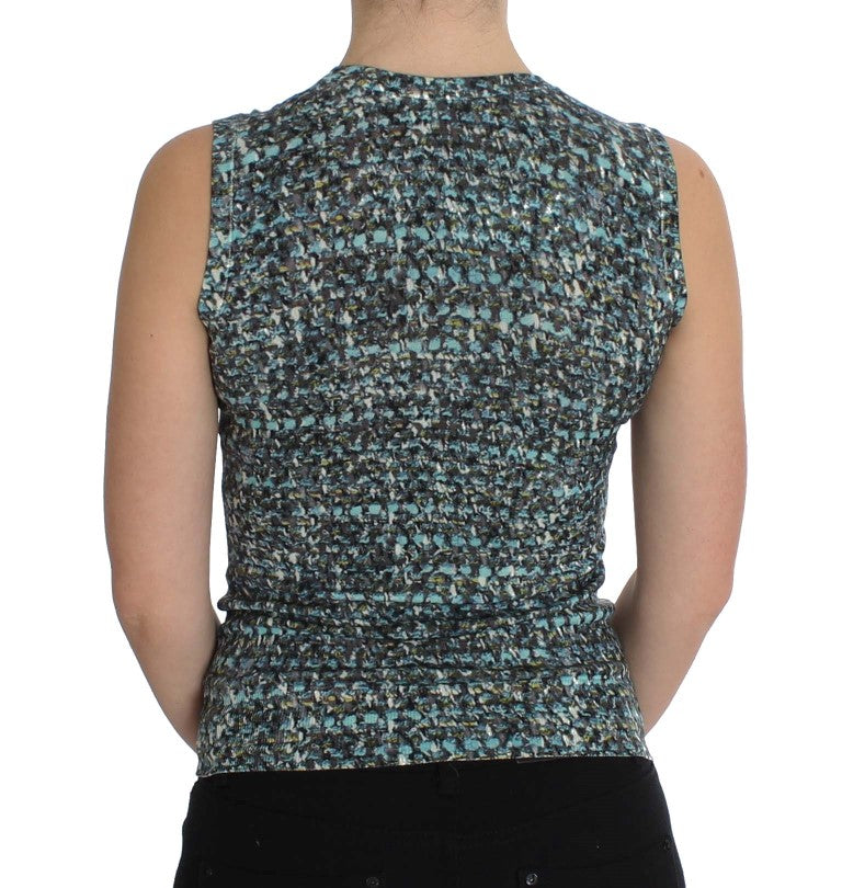 Dolce & Gabbana Maglione in lana blu senza maniche