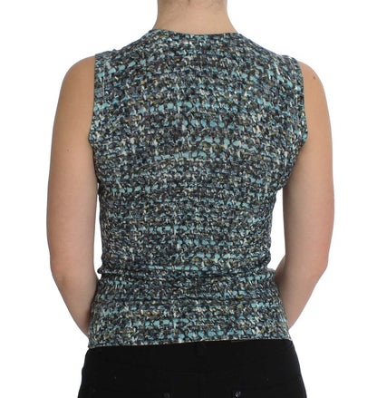Dolce & Gabbana Maglione in lana blu senza maniche