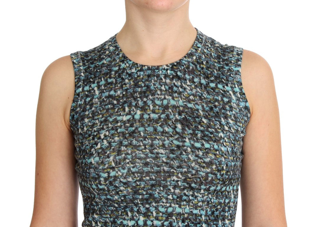 Dolce & Gabbana Maglione in lana blu senza maniche