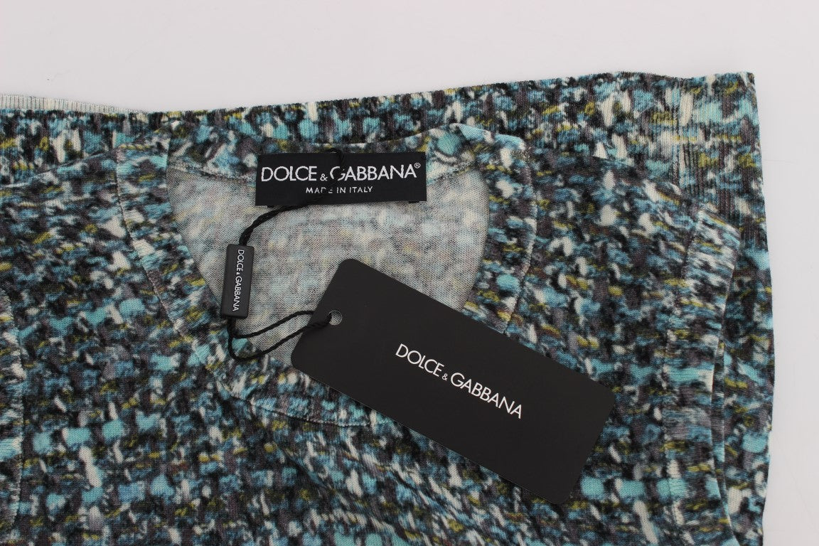 Dolce & Gabbana Maglione in lana blu senza maniche