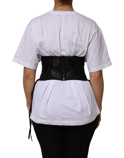 Cintura corsetto Dolce &amp; Gabbana in cotone nero con lacci