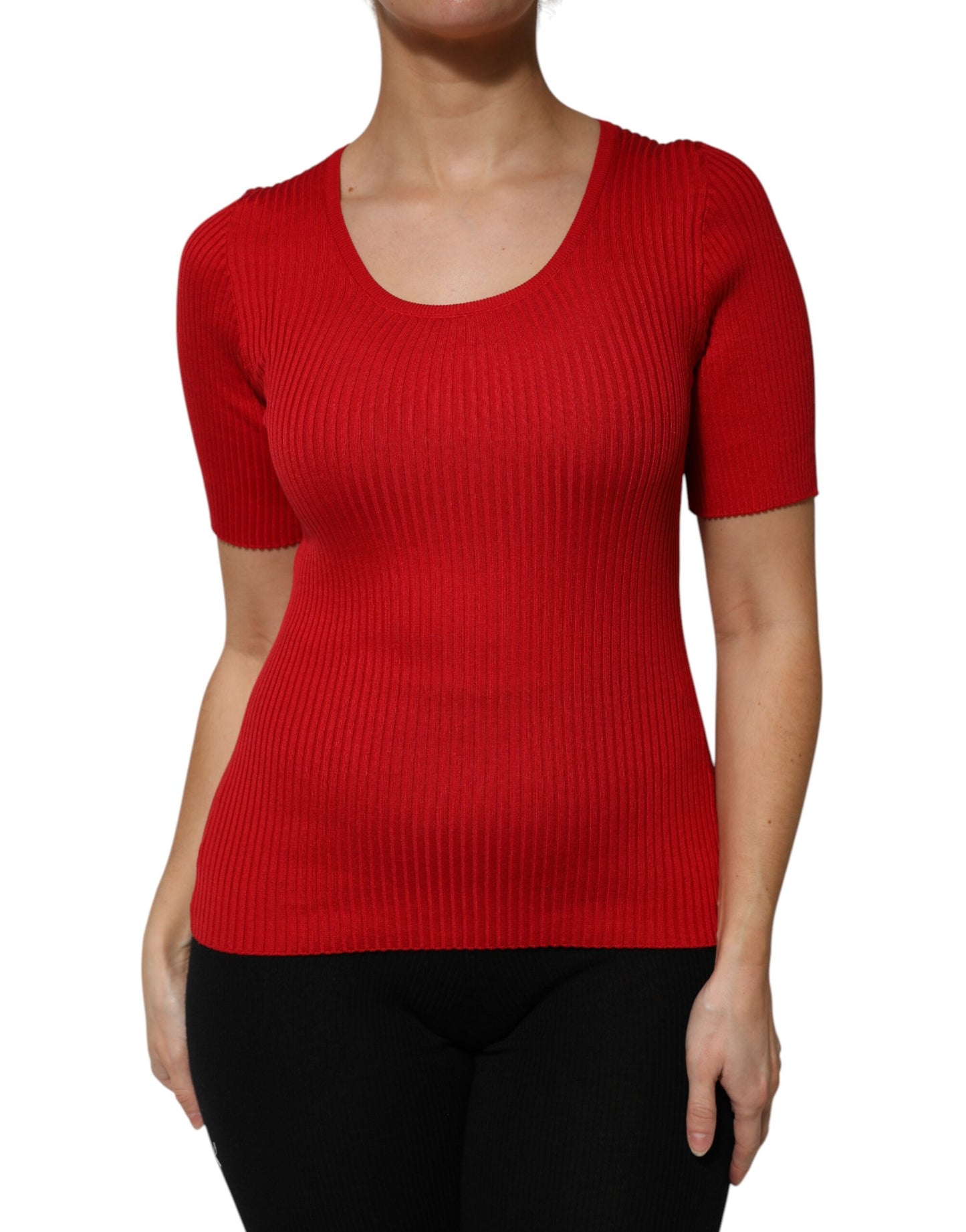 Dolce &amp; Gabbana Maglia girocollo rossa a maniche corte