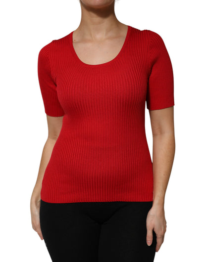 Dolce &amp; Gabbana Maglia girocollo rossa a maniche corte