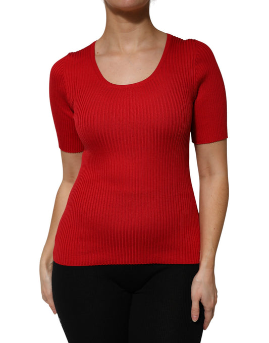 Dolce &amp; Gabbana Maglia girocollo rossa a maniche corte