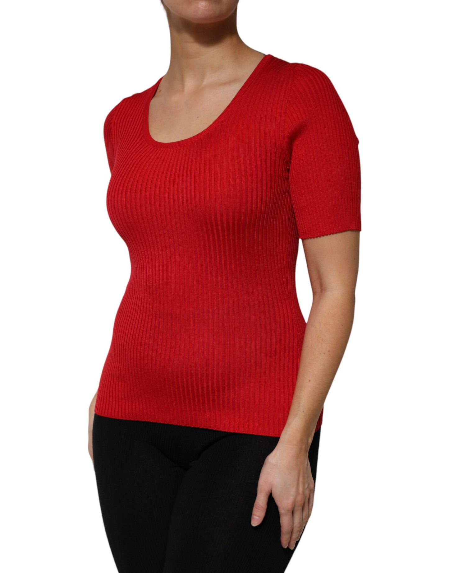 Dolce &amp; Gabbana Maglia girocollo rossa a maniche corte