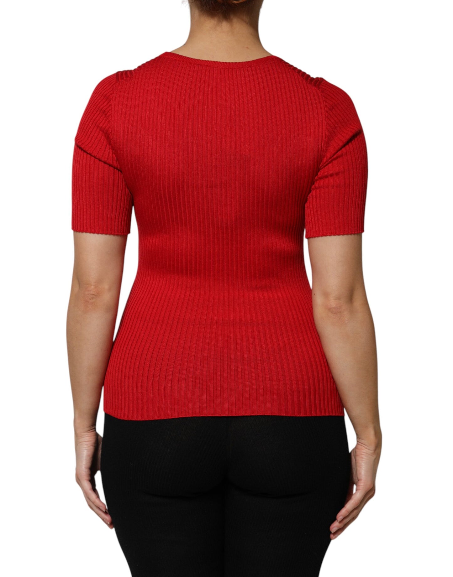 Dolce &amp; Gabbana Maglia girocollo rossa a maniche corte