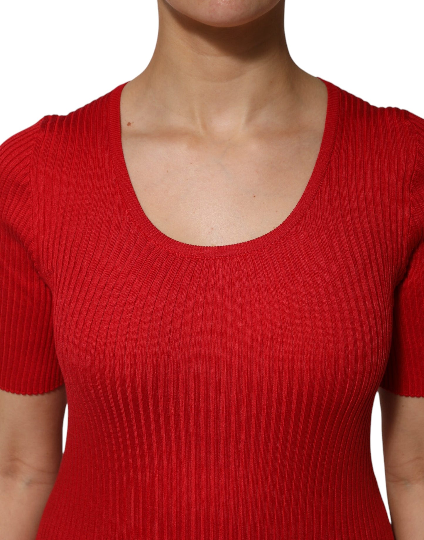Dolce &amp; Gabbana Maglia girocollo rossa a maniche corte