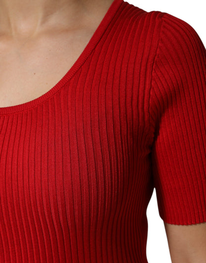 Dolce &amp; Gabbana Maglia girocollo rossa a maniche corte
