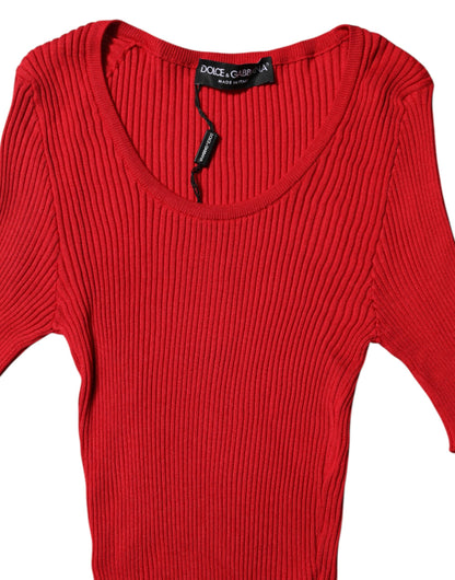 Dolce &amp; Gabbana Maglia girocollo rossa a maniche corte