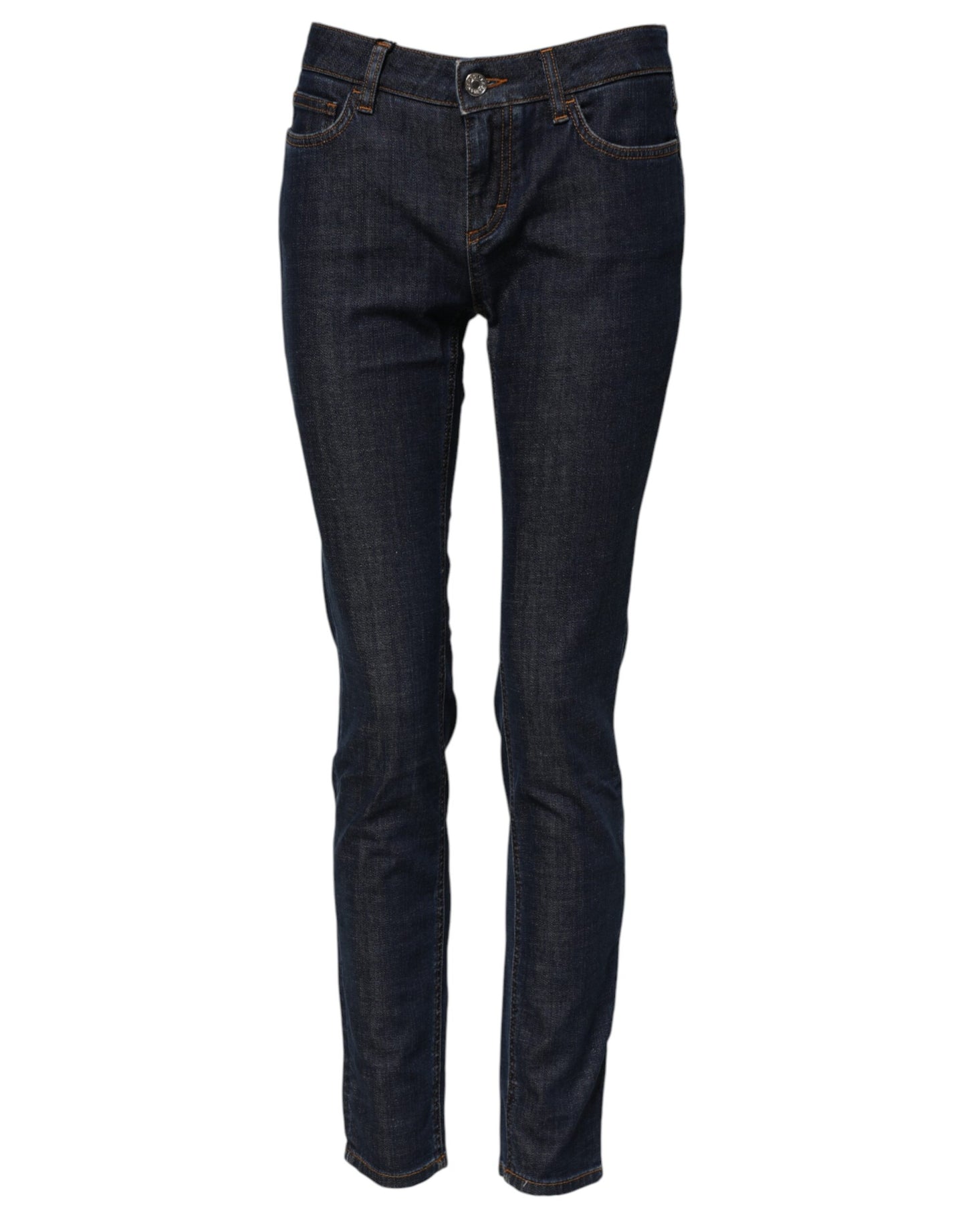 Jeans in denim blu a vita media in cotone skinny Dolce &amp; Gabbana