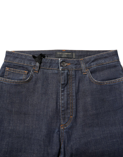 Jeans in denim a vita media Dolce &amp; Gabbana Blue Queen Patch AUDREY