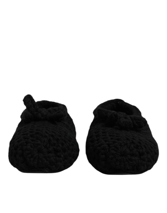 Dolce &amp; Gabbana - Ballerine slip-on in lana nera