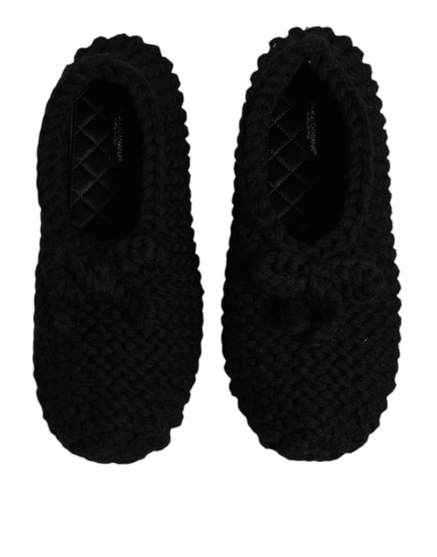 Dolce &amp; Gabbana - Ballerine slip-on in lana nera