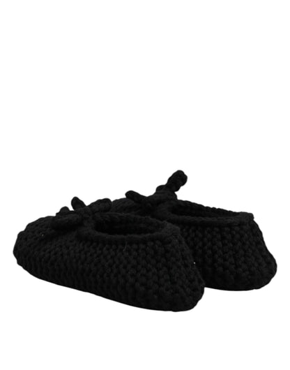 Dolce &amp; Gabbana - Ballerine slip-on in lana nera